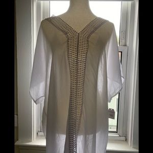 NWT Time & Tru Lace Inset White Beach Coverup XL